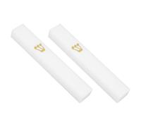 ERINGOGO Lot de 2 Mezouzot en Résine Blanche, Étui Mezouza pour Porte Juive Parchemin, Décoration Intérieure Thématique Biblique, Support Mezouza Porte pour Prière et Bénédiction