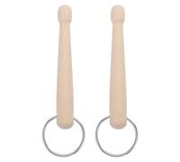 ERINGOGO Lot de 2 Mini Baguettes de Batterie en Bois 11 Cm pour Voiture, Maillets de Cymbales de Véhicule, Porte-clés Percussion Compatible Grilles D'aération, Accessoire Musical