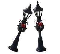 ERINGOGO Lot de 2 Mini Lampadaires Noirs pour Maison de Poupée Modèle Miniature sans Fil Décor pour Micro-Maison et Accessoires de Jardin Miniature