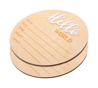 ERINGOGO Lot de 2 Panneaux D'annonce de Naissance Bébé Rond Bois Naturel, Accessoire Photo -né, Décoration Naissance Hôpital, Baby Shower Prénom Personnalisé