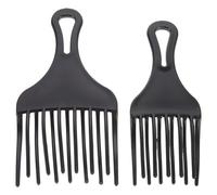 ERINGOGO Lot de 2 Peignes à Cheveux Noirs en Plastique, Grandes et Petites Tailles, Peignes à Dents Larges pour Cheveux Bouclés et Coiffage Professionnel, Accessoires de Coiffure pour