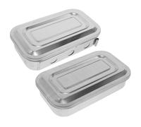 ERINGOGO Lot de 2 Plateaux de en Acier Inoxydable 20 CM Trous, pour Outils de Manucure et Nail Art, Rangement Hygiénique et, Adapté pour Salons de Beauté et Usage Professionnel