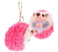 ERINGOGO Lot de 2 Porte-clés Hérisson en Peluche Rose, Petits Pendentifs Décoratifs pour Paquet et Trousse, Accessoire Suspendu Mignon pour Clé, Ornement Peluche Animal Présent