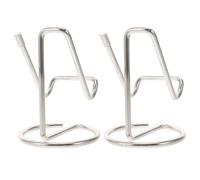 ERINGOGO Lot de 2 Supports de Téléphone en Fer Argentés, Présentoir Métallique Filaire pour Tablette et Smartphone, Support de Bureau Stable et Ventilé, Accessoire Portable