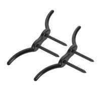 ERINGOGO Lot de 2 Taquets d'Amarrage Noirs 10 CM en Acier Inoxydable 316 pour Bateau Support de Taquet de Pont avec Vis Fixation Solide de Cordages pour Yachts Kayaks et Amarrage