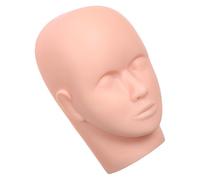 ERINGOGO Lot de 2 Têtes D’Entraînement en Silicone Souple pour Extensions de Mannequin Maquillage Yeux Réalistes Kit Formation Esthétique pour Pose D’Extensions Usage Professionnel et