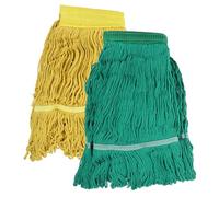 ERINGOGO Lot de 2 Têtes de Balai Serpillière en Coton Ultra Absorbant, Recharge pour Balai Pratique en Tissu, Couleurs Jaune et Verte, Accessoires de Remplacement pour Nettoyage Domestique