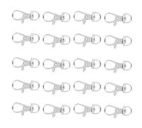 ERINGOGO Lot de 20 Cadenas à Cage Métallique pour Cages à Oiseaux et Perroquets Boucles de Sécurité Anti-évasion en Métal Crochets Robustes pour Verrouillage Accessoires Pratiques