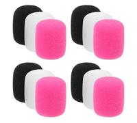 ERINGOGO Lot de 24 Bonnettes Anti-vent en Mousse Mini pour Micro-casque 2,5 X 2,2 Cm Pare-vent Portable, Coussinets en Mousse de Remplacement, Kit Multicolore pour Conférence