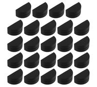 ERINGOGO Lot de 24 Porte-Noms en Bois Socle Plat Demi-Cercle Noir, Porte-Cartes de Table pour Mariages et Événements, Supports Rustiques pour Numéro de Table, Présentoirs Polyvalents