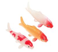 ERINGOGO Lot de 3 Modèles de Poissons Rouges Artificiels en PVC Réalistes pour Décoration Aquarium et Bassin, Ornements Réutilisables pour Aquarium d'eau Douce
