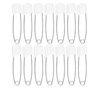 ERINGOGO Lot de 30 Épingles à Couches Blanches pour Bébé, Broches de Sécurité Multi-usages en Alliage de Zinc Pointes Arrondies, pour Couches Lavables et Lingettes