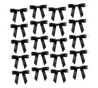 ERINGOGO Lot de 30 Marque-verres Nœuds Noirs en Polyester, Décoration DIY pour Verres à Vin, Accessoires Cocktail, Fêtes, Mariages et Identification Unique des Boissons