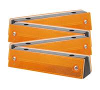 ERINGOGO Lot de 4 Balises Réfléchissantes Rectangulaires Jaunes Double Face 12 X 5 CM Marqueurs Routiers pour Autoroute Garage et Allée Délinéateurs de Sécurité Visibles pour