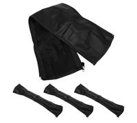 ERINGOGO Lot de 4 Housses de Poignée pour Poussette Noires en Pu, 52 Cm, Manchons Amovibles et Lavables Fermeture Éclair, Protections Antidérapantes Universelles pour Accessoires