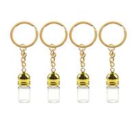 ERINGOGO Lot de 4 Mini Bouteilles en Verre : Porte-clés bocaux à souhaits, Bouteilles à Messages Miniatures | Bocal à Sorts 23 x 11 mm pour Loisirs créatifs, Sacs à Dos, Cadeaux de Mariage