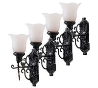 ERINGOGO Lot de 4 Mini Lampes Murales de Simulation Noires, Décorations de Micro-Paysage, Modèles Compacts pour Maison de Poupée, Décoration de Table à Sable Soi-même