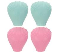 ERINGOGO Lot de 4 Protège-Pinceaux en Silicone Doux Bulles D’Air Couleurs Vert Clair et Rose Taille Moyenne Étui de Protection pour Pinceaux de Maquillage pour Rangement et Voyage