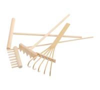 ERINGOGO Lot de 4 Set de Set de Râteaux de Jardin Zen en Bois Miniatures pour Décoration Zen Extérieur Ensemble D'outils de Table pour Contemplation et Décoration de Bureau