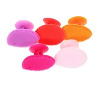 ERINGOGO Lot de 5 Brosses de Bain en Silicone Forme Cœur Massage Rapide pour Bébé, Brosse Double Face pour Cheveux et Visage, Séchage Rapide Couleur Aléatoire