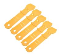 ERINGOGO Lot de 5 Cuillères à Friandises pour Chat Jaunes 24,4 Cm en Plastique Souple avec Distributeur à Presser, Ustensiles pour Nourrir Les Chats, Doseur Précis pour Nourriture