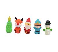ERINGOGO Lot de 5 Marionnettes à Doigts pour Garçon et Filles en Silicone Souple Couleur Festive Rouge et Blanc Éducatif Interactif pour Noël et Développement Créatif des Tout-Petits