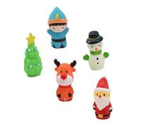 ERINGOGO Lot de 5 Mini Marionnettes à Doigts en Silicone Souple Couleur Vive, Jouets Éducatifs Interactifs pour Garçon et Filles Préscolaires, pour Jeux D'imagination et Histoires de Noël