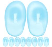 ERINGOGO Lot de 5 Paires de Protège-Oreilles en Silicone Réutilisables Bleu Couvre-Oreilles Souples pour Coloration Capillaire Lavage et Protection la Chaleur Accessoire Pratique pour