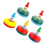 ERINGOGO Lot de 5 Toupies en Bois Colorées Motif Dessins Animés Mini Gyroscopique Manuel Portable Gyroscope Amusant pour Fêtes D’Anniversaire et Développement Dextérité Garçon et Filles