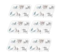 ERINGOGO Lot de 6 Boîtes de Décorations pour Ongles de Noël en Résine 3D Mini Charms Sapin Plat et Volumineux 18 Pièces par Boîte Accessoires Festifs pour Manucure Gel et Acrylique Art