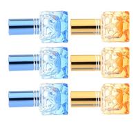 ERINGOGO Lot de 6 Flacons de Parfum en Verre Rechargeable de 10ml, Design Vintage Élégant, Pratique et Délicat, pour Salle de Bain ou Bibliothèque Couleur Aléatoire
