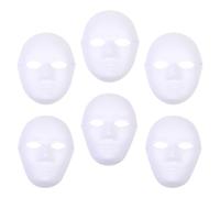 ERINGOGO Lot de 6 Masques de Fête en Papier Blanc à Peindre Masques DIY Unisexes Accessoires pour Bal Masqué Carnaval et Activités Créatives