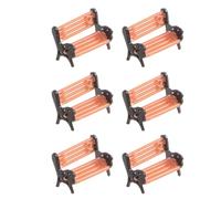 ERINGOGO Lot de 6 Mini-Bancs de Jardin en Plastique Léger Modèles Réduits 1/150 pour Maison de Poupée Bancs Décoratifs Rétro pour Parc Miniature Accessoires Photo et Décoration DIY