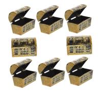 ERINGOGO Lot De 8 Coffres Décoratifs De Pirate Mini-Coffres À Trésor Coffres De Rangement pour Pièces De Monnaie Boîtes Miniatures De Pirate Jouets Miniatures pour Maison De Poupée