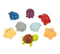 ERINGOGO Lot de 8 Jouets de Bain pour Tout-Petits, Animaux en Vinyle Souple Colorés, Jouets d'eau Mignons et Couineurs, Adaptés Piscine, Dimensions Compactes Prise Facile