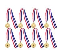 ERINGOGO Lot de 8 Médailles Sportives en Alliage de Zinc Rubans de Vainqueur Design Épi de Blé Doré Médailles de Récompense pour Événements Sportifs Garçon et Filles et Adultes pour