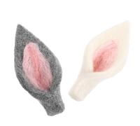 ERINGOGO Lot de 8 Set de Décorations de Pâques DIY Oreilles de Lapin en Feutrine Gris et Blanc 4 Paires Accessoires pour Fête Ornements à Coudre sur Paquet Vêtements Chapeaux et