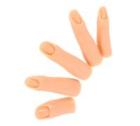 ERINGOGO Main Artificielle en Silicone Naturelle 5 Pièces Modèle Rigide Doigt D'entraînement pour Manucure Prothésiste Ongulaire Pratique Professionnelle et Présentation D'ongles