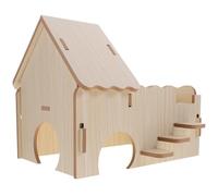 ERINGOGO Maison en Bois pour Hamster et Cobayes, Tunnel Sécurisé et Lit Confortable, Multifonction pour Divertissement et Entraînement des Petits Animaux