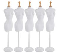 ERINGOGO Mannequin Porte-vêtements Poupée Mini 25,5 Cm Plastique Rigide 5 Pièces Support pour Robe Bijoux Présentoir Vêtements Poupée Accessoires Jouets