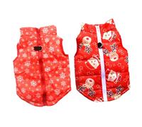 ERINGOGO Manteau Chaud pour Chien en Polyester Taille S Ensemble 2 Pièces Motifs Rouge Bonhomme de Neige et Flocon Vêtements d'hiver pour Animaux de Compagnie Tenue Confortable et