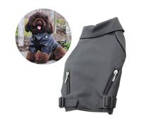 ERINGOGO Manteau Chien Hiver Coupe-Vent en Cuir PU Noir Taille L Veste pour Chien Chaud Imperméable Vêtements pour Animaux de Compagnie pour Randonnées Automnales et Froid