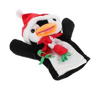 ERINGOGO Marionnette à Main de Noël Pingouin en Peluche Douce, Marionnette Interactive pour Raconter des Histoires, D'imagination pour Garçon et Filles, Décoration Festive Hivernale