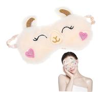 ERINGOGO Masque de Sommeil Occultant Doux Peluche Lama Couvre-yeux Confortable pour Femmes et Filles Bandeau Nuit Léger et Isolant Lumière pour Voyages et Repos