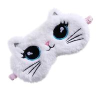 ERINGOGO Masque De Sommeil Yeux En Peluche Blanche Pour Garçon Et Filles, Bandeau De Dessin Animé Chat, Cache-yeux Doux Et Léger, Bloqueur Complet De Lumière, Pour Sieste, Voyage Et Sommeil Réparateur