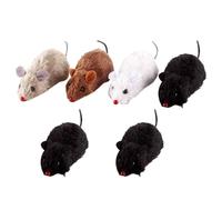 ERINGOGO Mécanique Couleur Aléatoire Présent pour Amis Possédant des Chats 8 Pièces de Souris en Peluche et Plastique, sans Pile, pour L'entraînement de L'attention