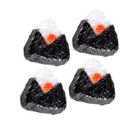 ERINGOGO Mini Boules de Riz Simulées Japonaises Décoration Maison de Poupée Lot de 4 Réaliste Snack Miniature Accessoire Photo la Cuisine Miniature