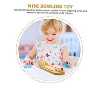 ERINGOGO Mini Bowling Set Bois Éducatif pour Garçon Fille et Seniors Interactif de Table pour Coordination Stimulation Tactile et Prévention Sénilité