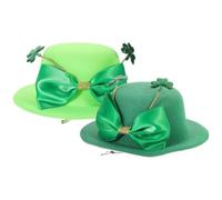 ERINGOGO Mini Chapeaux Saint-patrick pour Femmes 2 Pièces, Pinces à Cheveux Décoratives de Chapeaux de Lutins Verts, Accessoires Festifs pour Cheveux, Légers et Confortables,