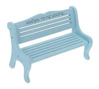 ERINGOGO Miniature Banc Bois Décoratif pour Maison de Poupée Accessoire Compact et Détaillé Créatif pour Garçon Fille Décoration Miniature Bleue